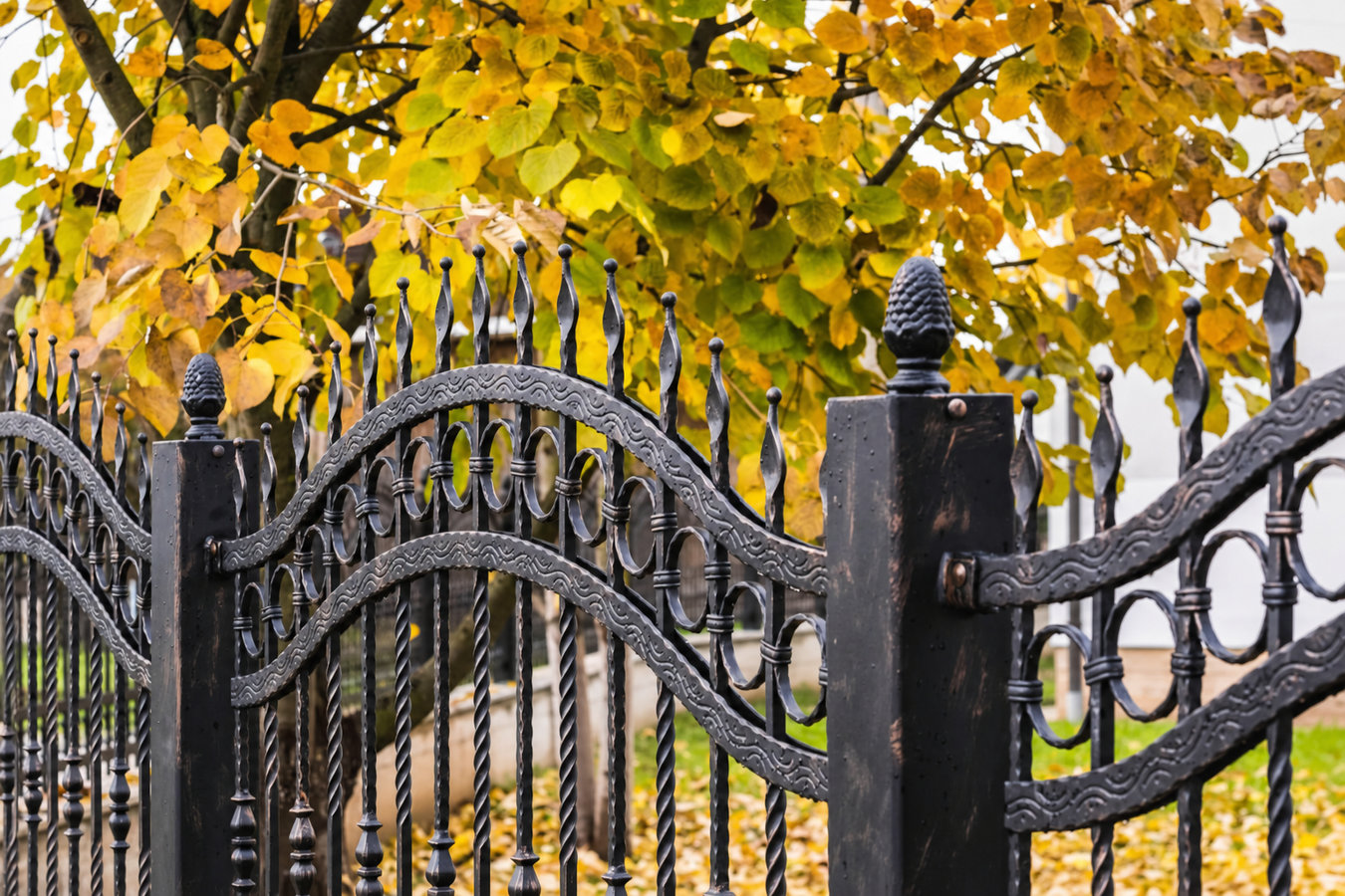 Ornamental iron fence installation